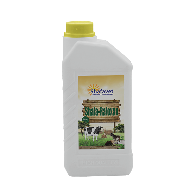 Shafa Rafoxan 1L dewormer bottle for livestock – cattle, sheep, goats – antiparasitic oral suspension – Shafavet